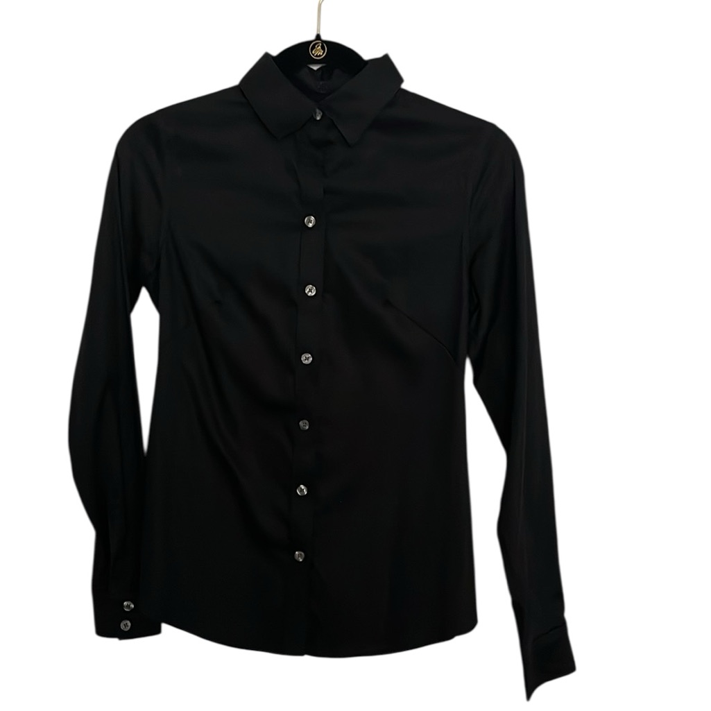 Banana Republic Black Non-Iron Fitted Cotton Shirt -Classic Professional Blouse